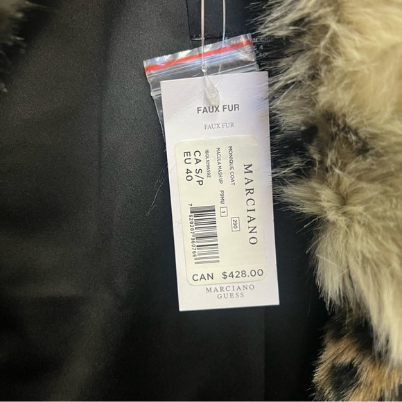 NWT MARCIANO GUESS - WOMENS LEOPARD FAUX FUR COAT - Picture 14 of 14